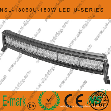 Barra de luz LED curvada serie CREE-U de 180W, barra de luz LED impermeable de 60PCS * 3W Conducción todoterreno